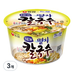 농심 멸치칼국수 사발 75g, 3개