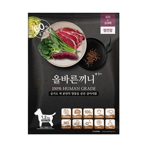 국개대표 전연령용 올바른끼니 오리 고구마 기능성 사료, 장건강/유산균, 1.2kg, 1개