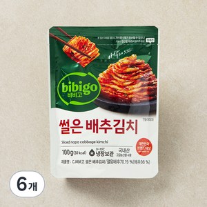 비비고 썰은 배추김치, 100g, 6개