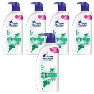 헤드앤숄더 쿨 멘솔 샴푸 멘솔향, 850ml, 5개