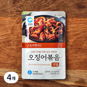 청정원 요리한수 오징어볶음 양념, 140g, 4개