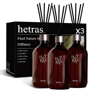 헤트라스 프리미엄 대용량 디퓨저, 블랙체리, 500ml, 3개