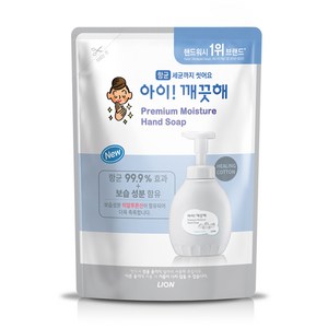 아이깨끗해 프리미엄 모이스처 폼 핸드솝 힐링코튼 리필, 400ml, 1개