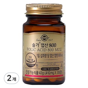 솔가 엽산 800, 100정, 41g, 2개