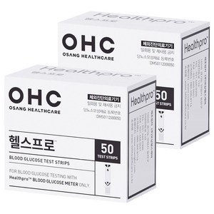 오상헬스케어 헬스프로 개인용혈당검사지, 2개, 50개입