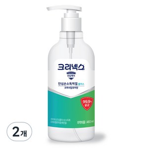 크리넥스 안심손소독제겔플러스 프레쉬알로에향, 480ml, 2개