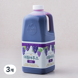 서울우유 아침에주스 포도, 1.8L, 3개