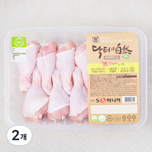 마니커 무항생제 인증 닭터의자연 닭다리 북채 (냉장), 1kg, 2개