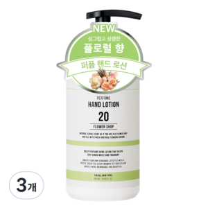 더블유드레스룸 대용량 퍼퓸 핸드로션 20 플라워샵, 3개, 280ml