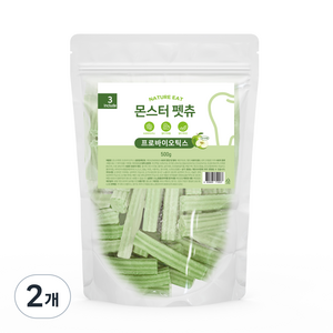 네이처잇 몬스터 펫츄 강아지 덴탈껌, 프로바이오틱스, 500g, 2개