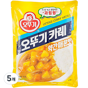 오뚜기 카레 약간매운맛, 1kg, 5개