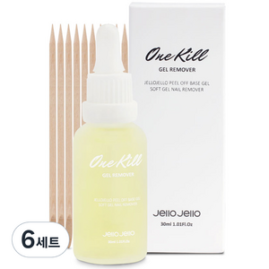 젤로젤로 필오프 베이스 전용 원킬 리무버, 30ml, 6개