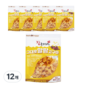 참좋은간식 그대로 말랑 강아지 간식, 큐브고구마, 250g, 12개