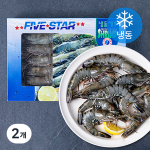 FIVESTAR 말레이시아산 블랙타이거 얼룩 새우 (냉동), 500g(15미), 2개