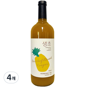 생생초 생초 파인애플 음용식초, 1L, 4개