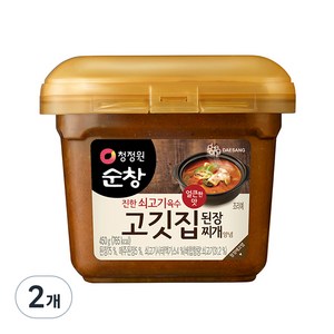 청정원순창 고깃집 된장찌개양념, 450g, 2개