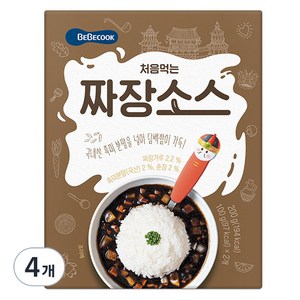 베베쿡 처음먹는 덮밥 소스, 짜장, 200g, 4개