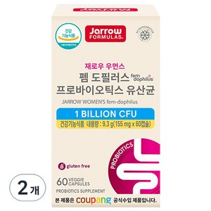 재로우 우먼스 펨 도필러스 프로바이오틱스 유산균, 60정, 9.3g, 2개