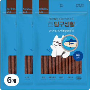 내츄럴랩 견탐구생활 스틱 강아지 간식, 참치, 100g, 6개