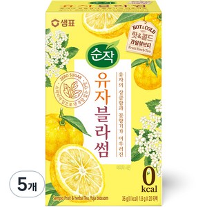 순작 유자블라썸 핫&콜드 과일허브티, 1.8g, 20개입, 5개