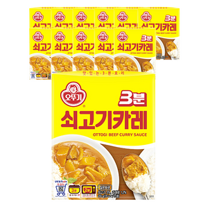 오뚜기3분 쇠고기카레, 200g, 12개