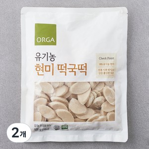 올가홀푸드 유기가공식품 인증 현미 떡국떡, 500g, 2개