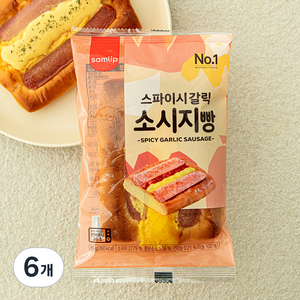 삼립 스파이시 갈릭 소시지빵, 85g, 6개, 1개입