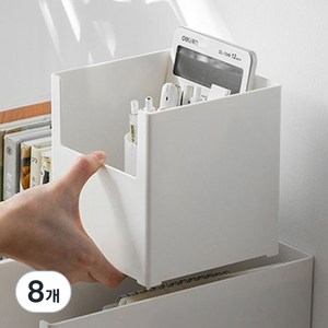 가규 국내 제조 팬트리 정리함 리빙박스, 화이트, S, 8개