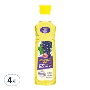 오뚜기 포도씨유, 900ml, 4개