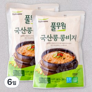 풀무원 국내산 콩비지, 300g, 6입