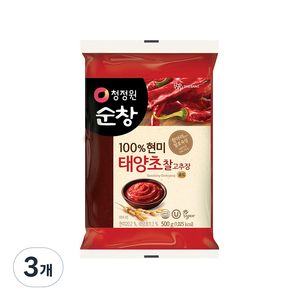 대상 청정원 순창 찰 고추장 비닐, 500g, 3개