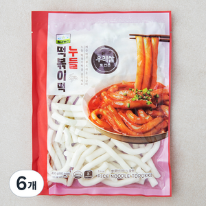 칠갑농산 쌀로 만든 누들떡볶이떡, 6개, 400g