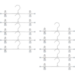 마와 논슬립 옷걸이 치마 바지걸이 클립형 K30D, 실버, 10개