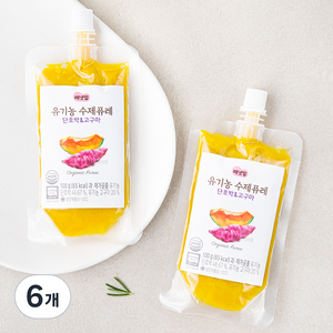 배냇밀 유기가공식품 인증 수제퓨레, 100g, 6개, 혼합맛(단호박/고구마)