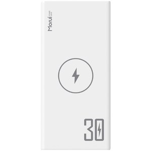 모루이 고속 무선충전 대용량 보조배터리 30000mAh PD22.5W 15W 멀티단자, 화이트, WP301