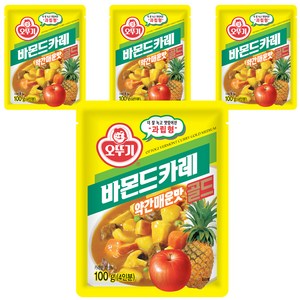 오뚜기 바몬드 카레 골드 약간매운맛 과립형, 100g, 4개