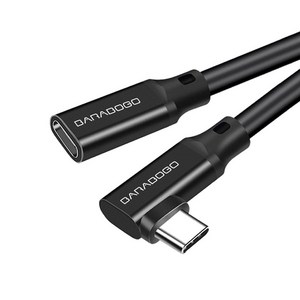 바라보고 ㄱ자 USB3.2 C타입 GEN2 4k 연장케이블 10Gbps, 200cm, 1개, 블랙