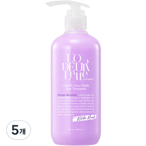 로더렛 인 잉글랜드 컬러핏 그레이스 머스크 헤어 트리트먼트, 5개, 500ml