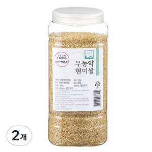 월드그린 싱싱영양통 무농약 현미, 2kg, 2개