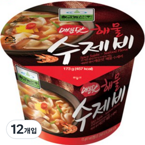 칠갑농산 해물수제비 매운맛, 173g, 12개