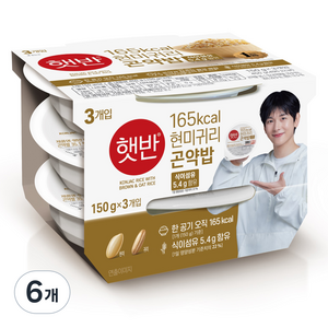 햇반 현미귀리곤약밥, 150g, 6개