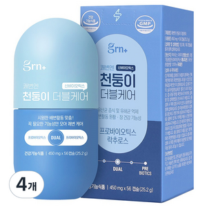 GRN 쾌변엔 천둥이 더블케어 유산균 56p, 25.2g, 4개