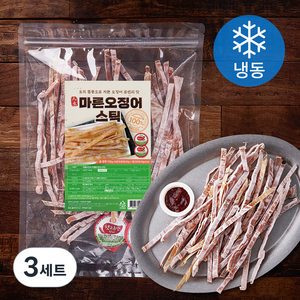 마른오징어 스틱 220g + 고추장 10g x 2p 세트 (냉동), 3세트