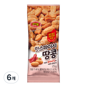 머거본 핫스파이시 땅콩, 25g, 6개