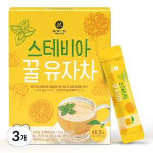 맥널티커피 스테비아 꿀 유자차, 15g, 30개입, 3개