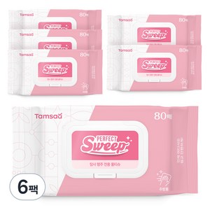 탐사 행주 전용 물티슈 80매 캡형, 50g, 80개입, 6개