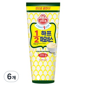 오뚜기 LIGHT 앤 JOY 하프마요네즈, 315g, 6개