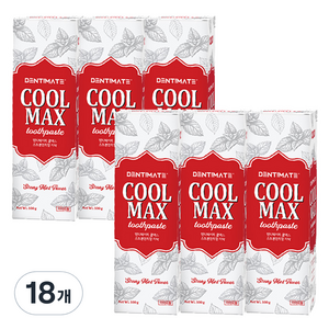 크리오 덴티메이트 쿨맥스 스트롱민트향 구취케어 치약, 100g, 18개