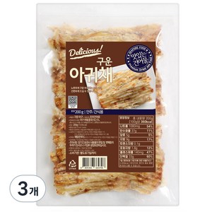 해맑은푸드 구운 아귀채, 200g, 3개