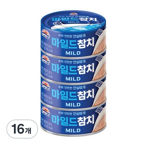 사조 마일드 참치 안심따개, 135g, 16개